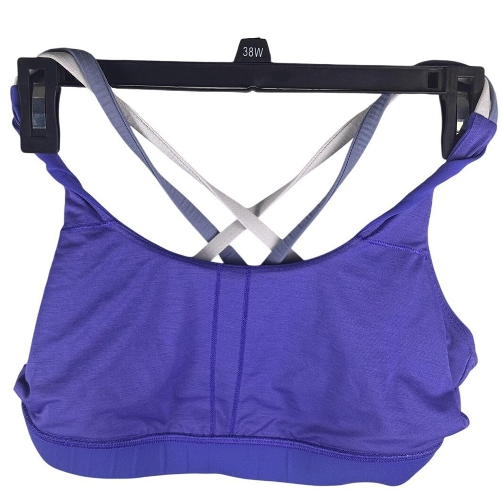 Lululemon Sports Bra Womens 38 Purple Crossback Stretch Pullover Athleisure